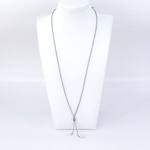 Vintage Italy Dyadema Sterling Silver 925 Pearl Dangle Necklace 21-24"